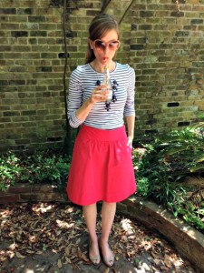 stripes with pink skirt