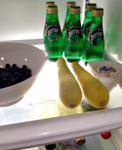 perrier in fridge